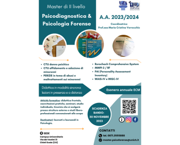 Master in Psicodiagnostica e Psicologia Forense