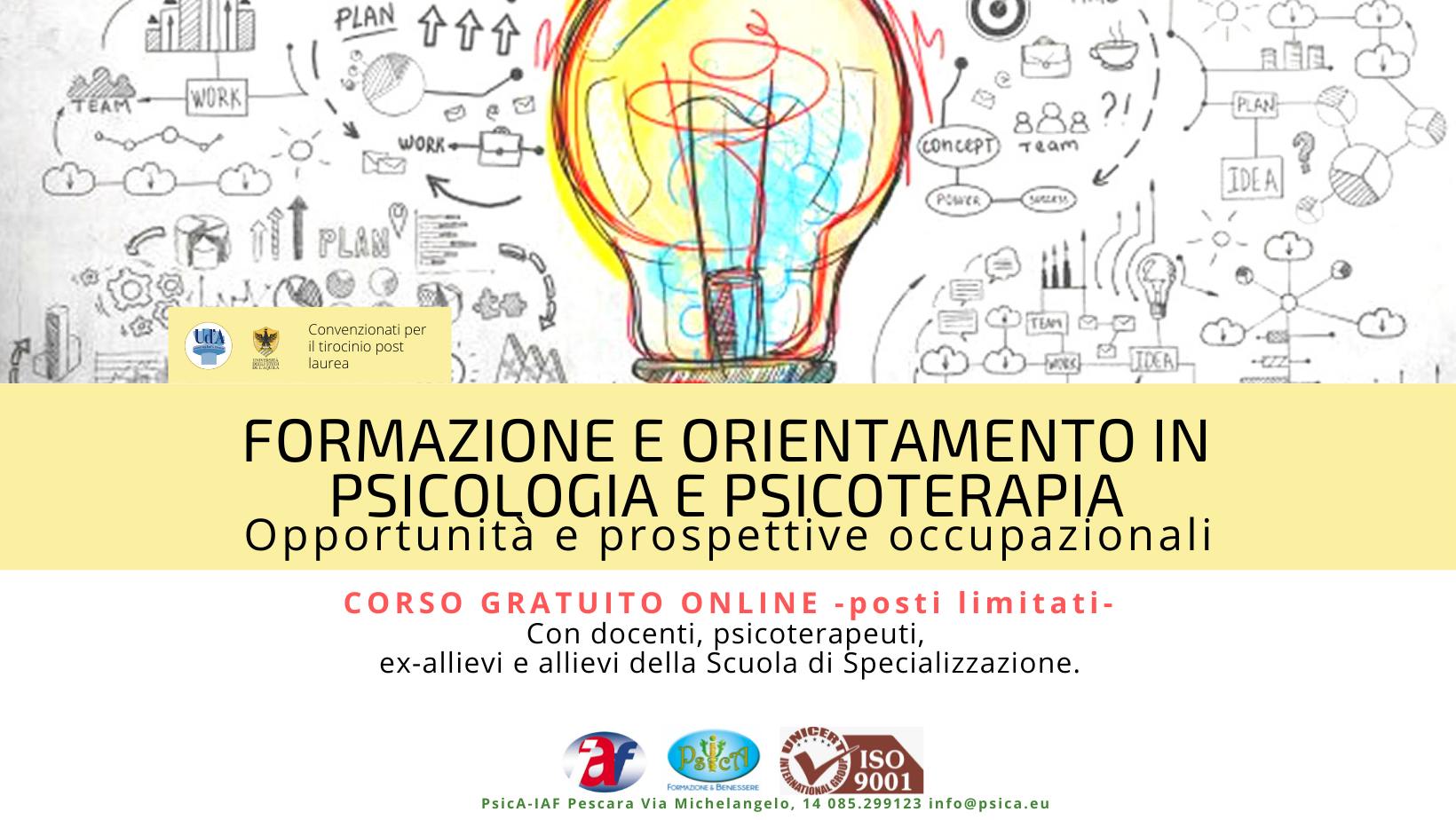 Formazione e Orientamento in Psicologia e Psicoterapia. Opportunità e prospettive occupazionali