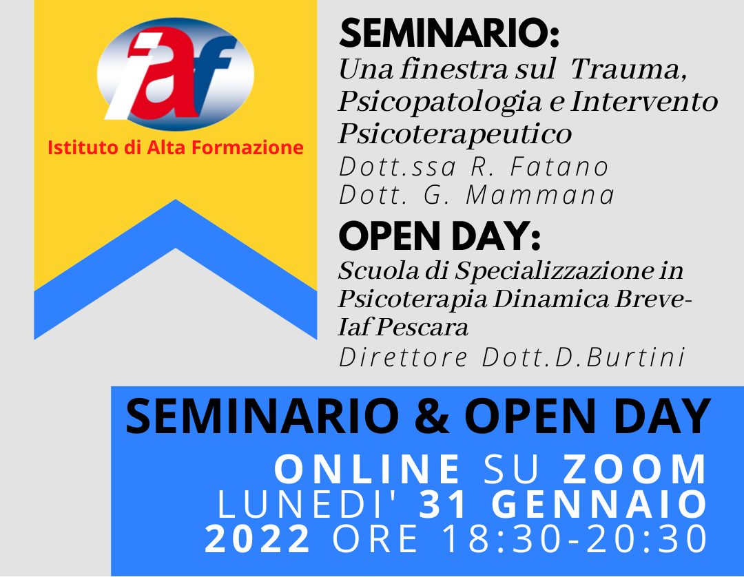 Una finestra sul Trauma, Psicopatologia e Intervento Psicoterapeutico.