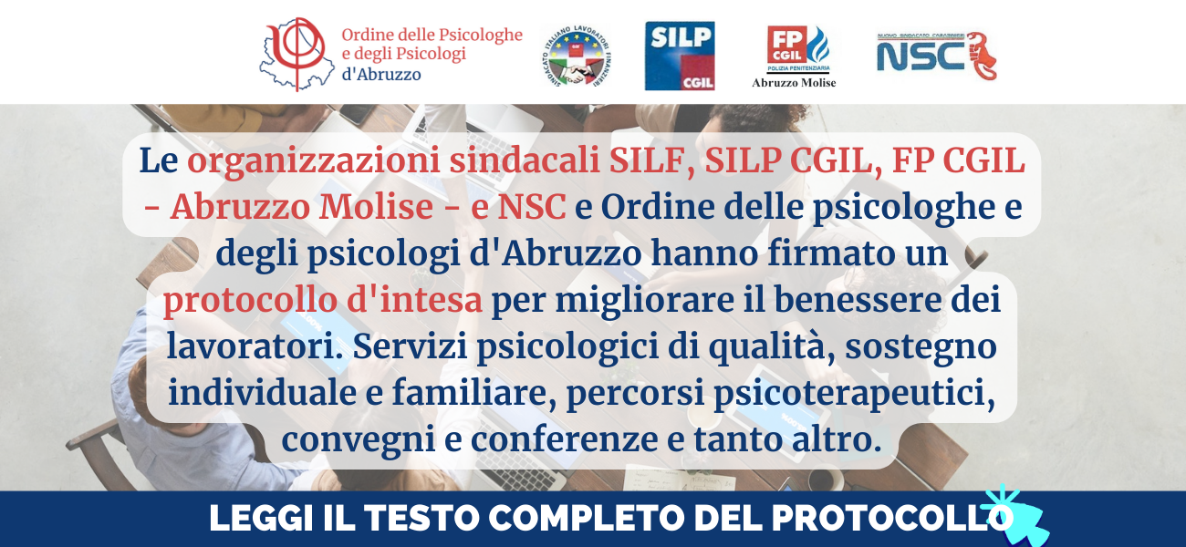 Protocollo d'Intesa con i sindacati delle forze dell'ordine
